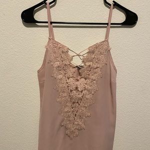 Charlotte Russe Flowy Lace Up Blouse
